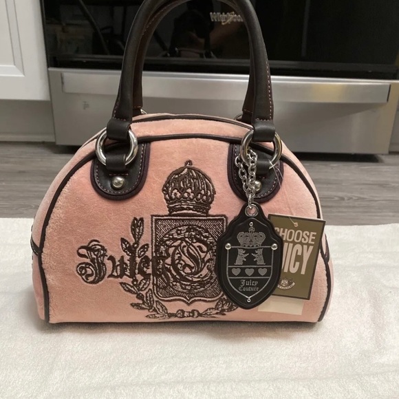 Juicy Couture Handbags - vintage juicy couture baby pink bowler bag with tags still attached